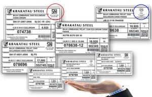 Label produk baja; salah satu dari 19 ciri-ciri baja konstruksi yang berkualitas tinggi