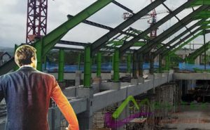Contoh pemasangan kolom palsu pada kuda-kuda baja, salah satu dari 15+ macam kolom baja