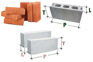 Dimensi material batu bata, batako dan bata ringan