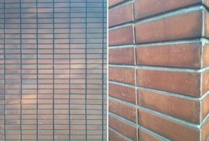 Tampilan dinding bata ekspos sudah mulai kusam. Dan cara pemasangan yang salah!