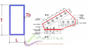 Contoh profil besi stal kotak dan bentuk plat buhul kuda-kuda cremona siku