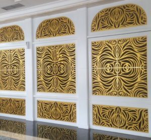 Teralis besi model batik. Terbuat dari bahan plat baja